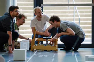 KitCar team members preparing their vehicle for the obstacle course